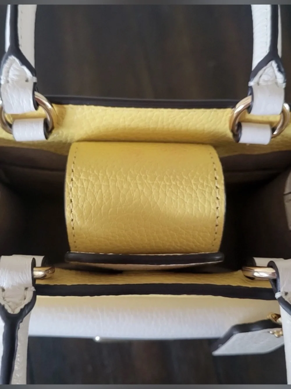 COACH Yellow & White Leather Mini Satchel with Gold Hardware😍😍😍😍 - Picture 4 of 13
